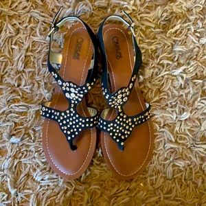 Carlos Santana Black Studded Sandal